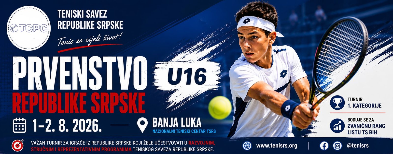 Prvenstvo Republike Srpske U16 — Nacionalni teniski centar TSRS Banja Luka