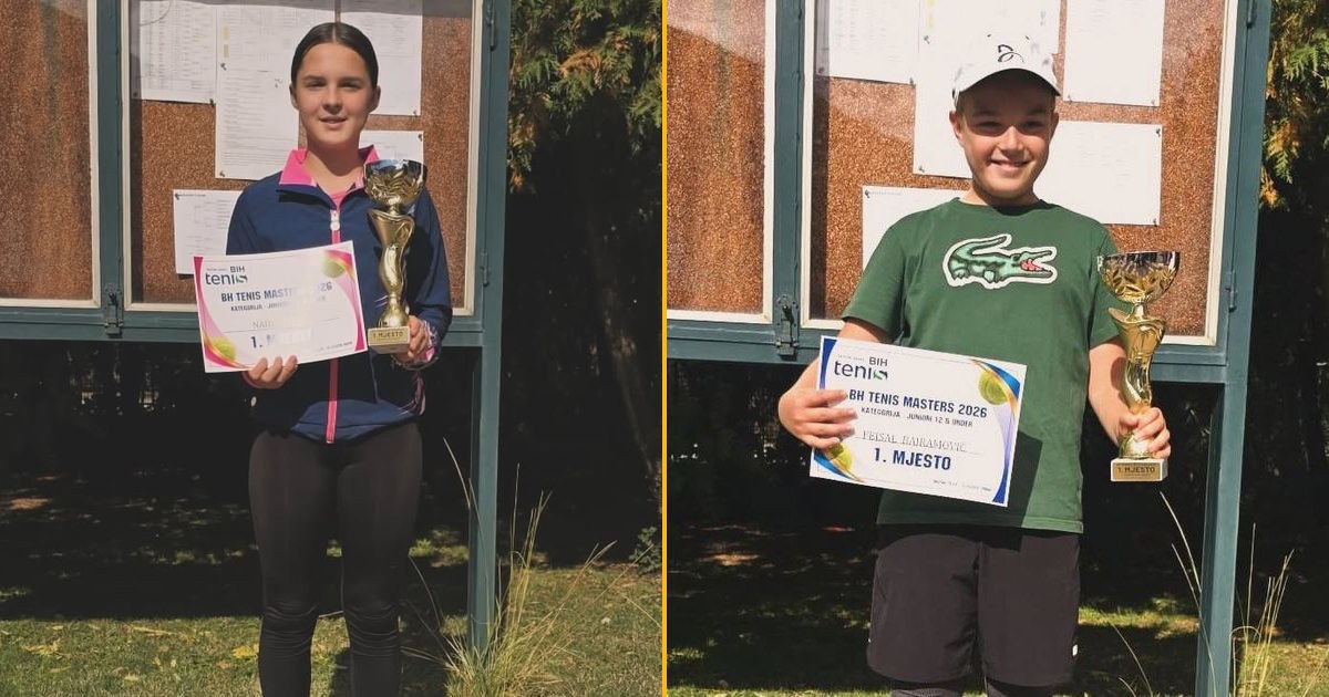 Naida Delić i Fejsal Bajramović, šampioni BH Tennis Masters U12 u Mostaru