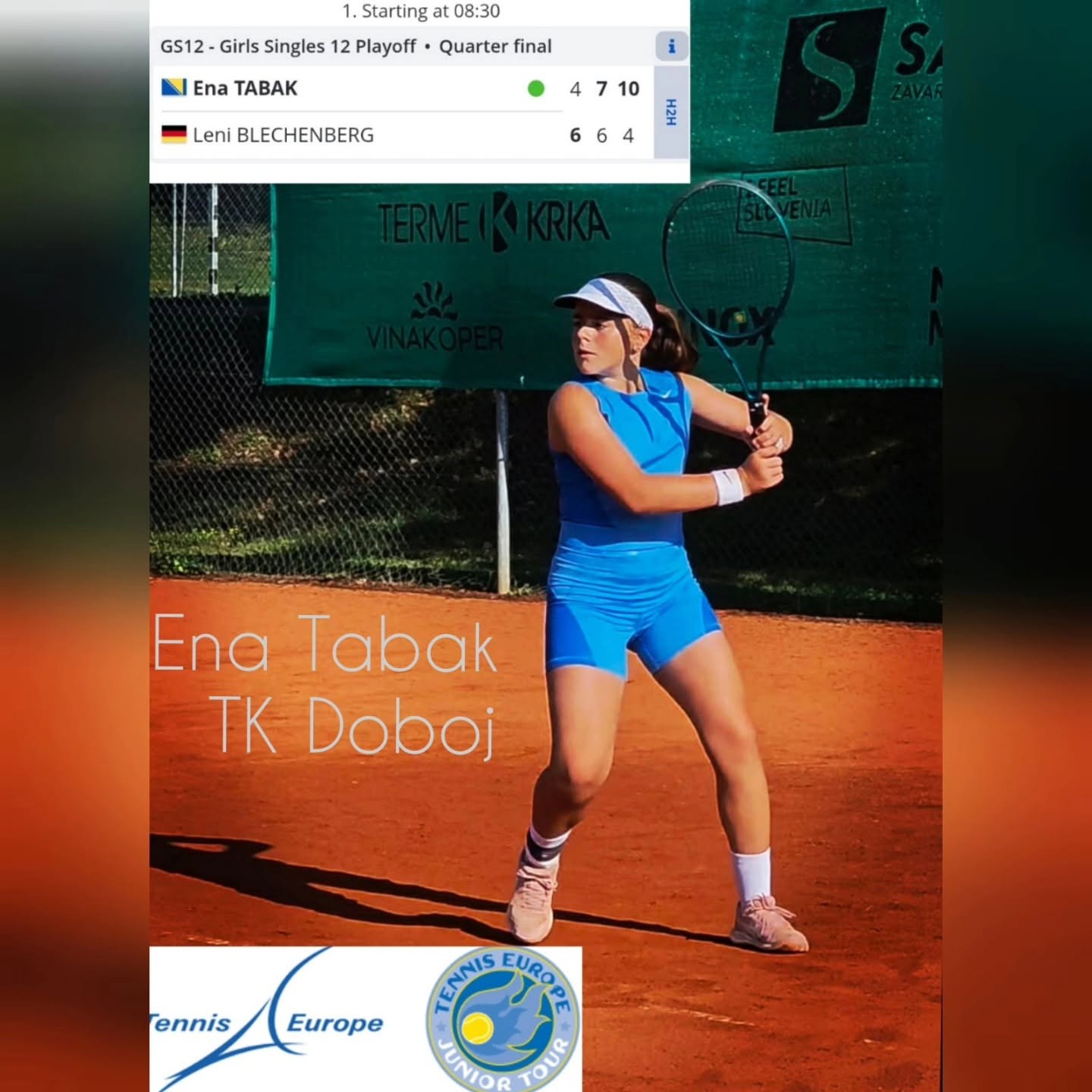 Ена Табак — побједница Tennis Europe U12 Krka Open Otočec 2026
